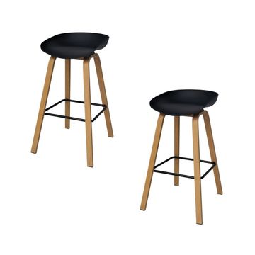 KCW-Infinity Homeware Toledo Kitchen Stools (Set of two) - Black