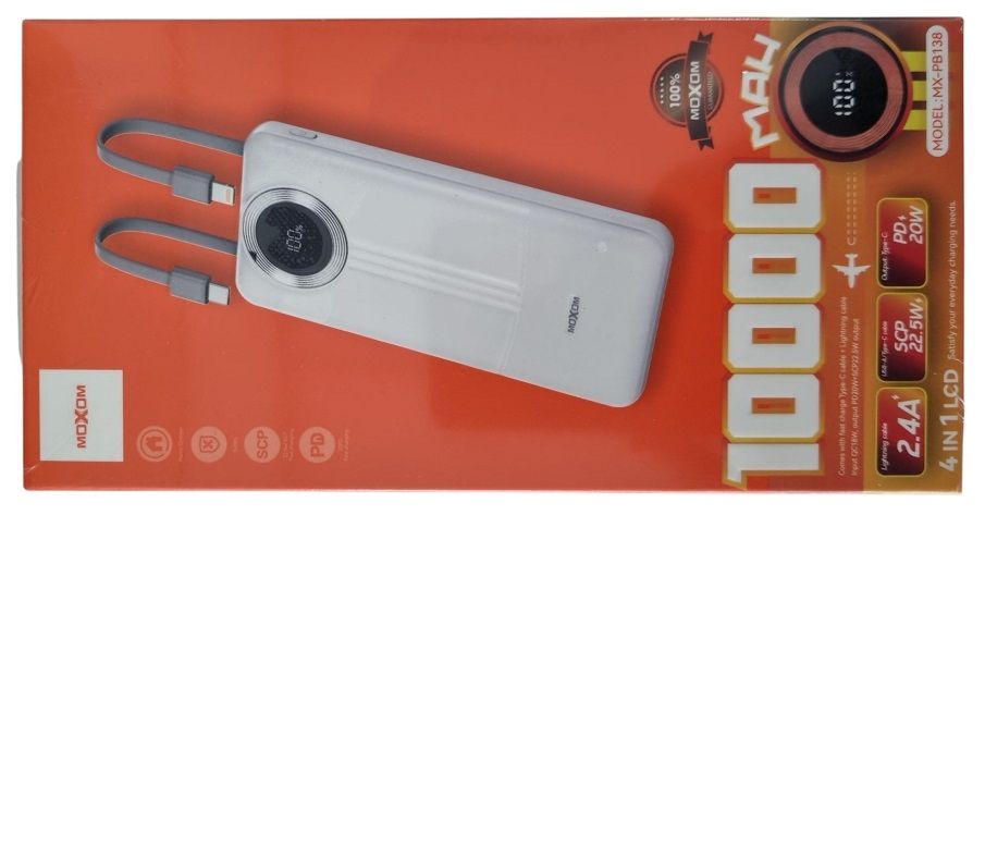 Powerbank Moxom 10,000MaH MX-PB138 White