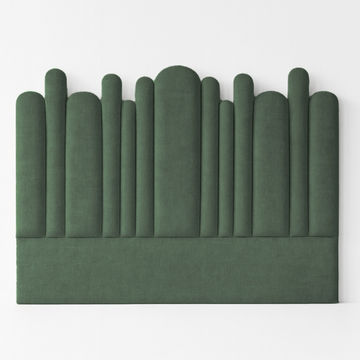 Yardley Artisty Overlap Linen Headboard Only Queen Scarab
