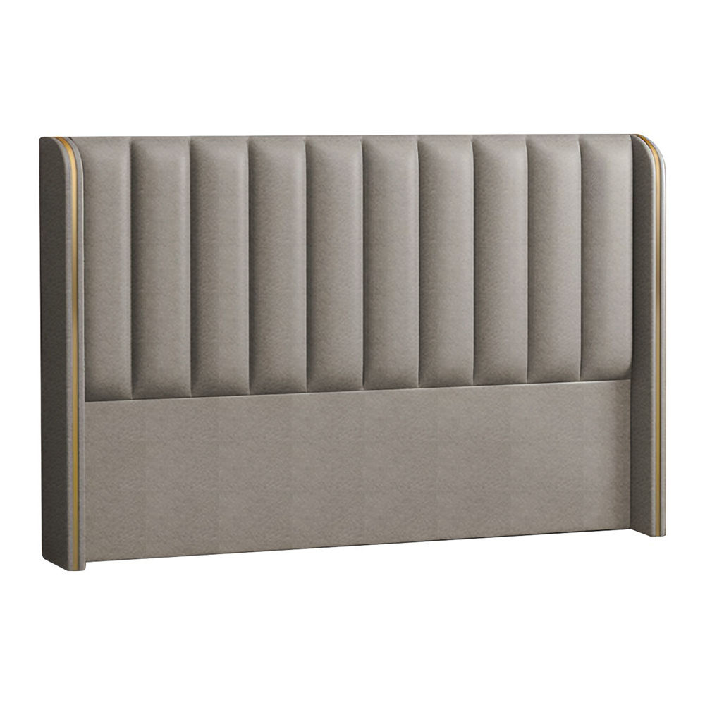 Coralie Upholstered Velvet Wingback Headboard Brown King