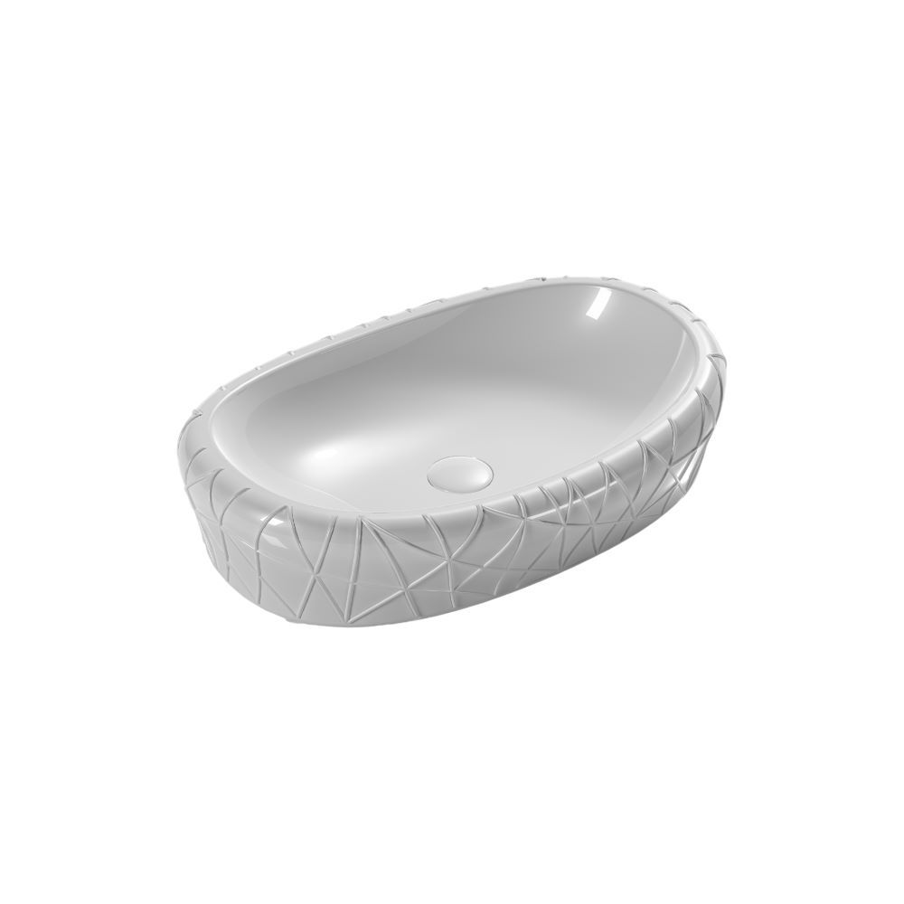 Counter top Ceramic Basin / table top - Petal - White Matt