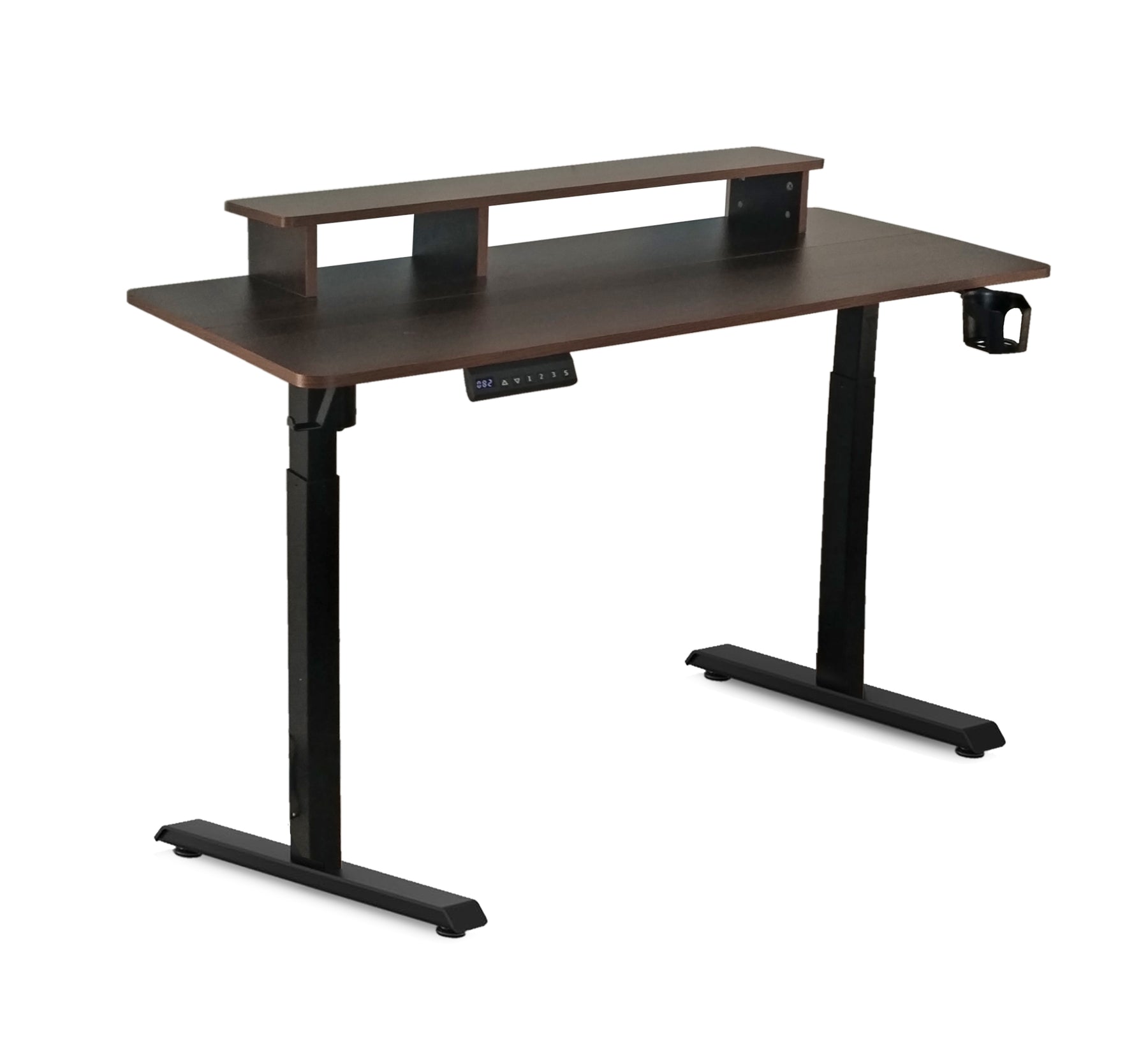 WorkNest Height Adjustable Desk - Dark Wood - Fine Living