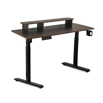 WorkNest Height Adjustable Desk - Dark Wood - Fine Living