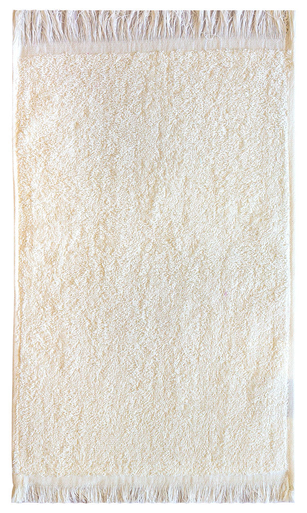 Bunty's Plush 380 GSM Terry Fringe Guest Towel - Bright White(1pc pack)