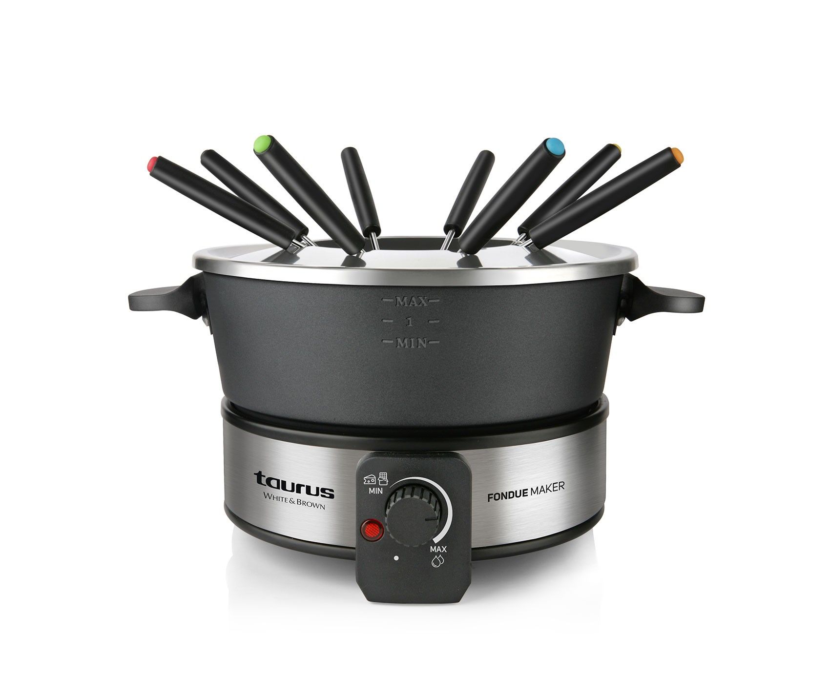 Taurus Fondue Set With 8 Skewers Aluminium Black 2L