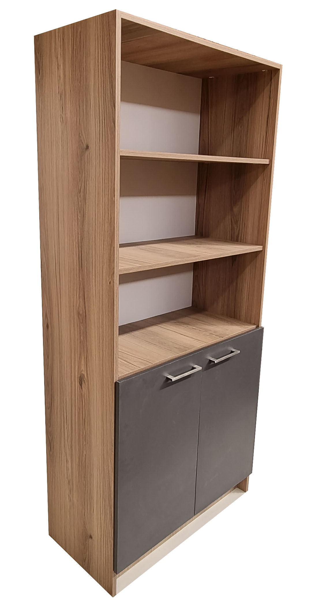 Oxford 5 Shelf,2 Door Book/Filing Cabinet 60cm - Sahara & Storm Grey