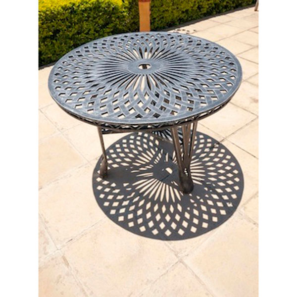 Ageless & Beautiful! Cast Aluminium Patio Table  / Garden Table / Outdoor Table King - Diamond - Round (100cm Diameter)