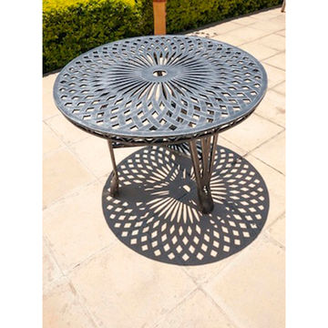 Ageless & Beautiful! Cast Aluminium Patio Table  / Garden Table / Outdoor Table King - Diamond - Round (100cm Diameter)
