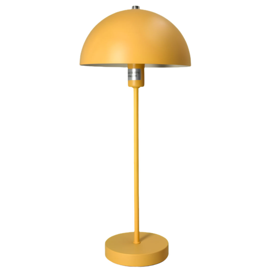 Danny Home Modern Metal Dome Table Lamp with Slender Stem – Matte Mustard Yellow