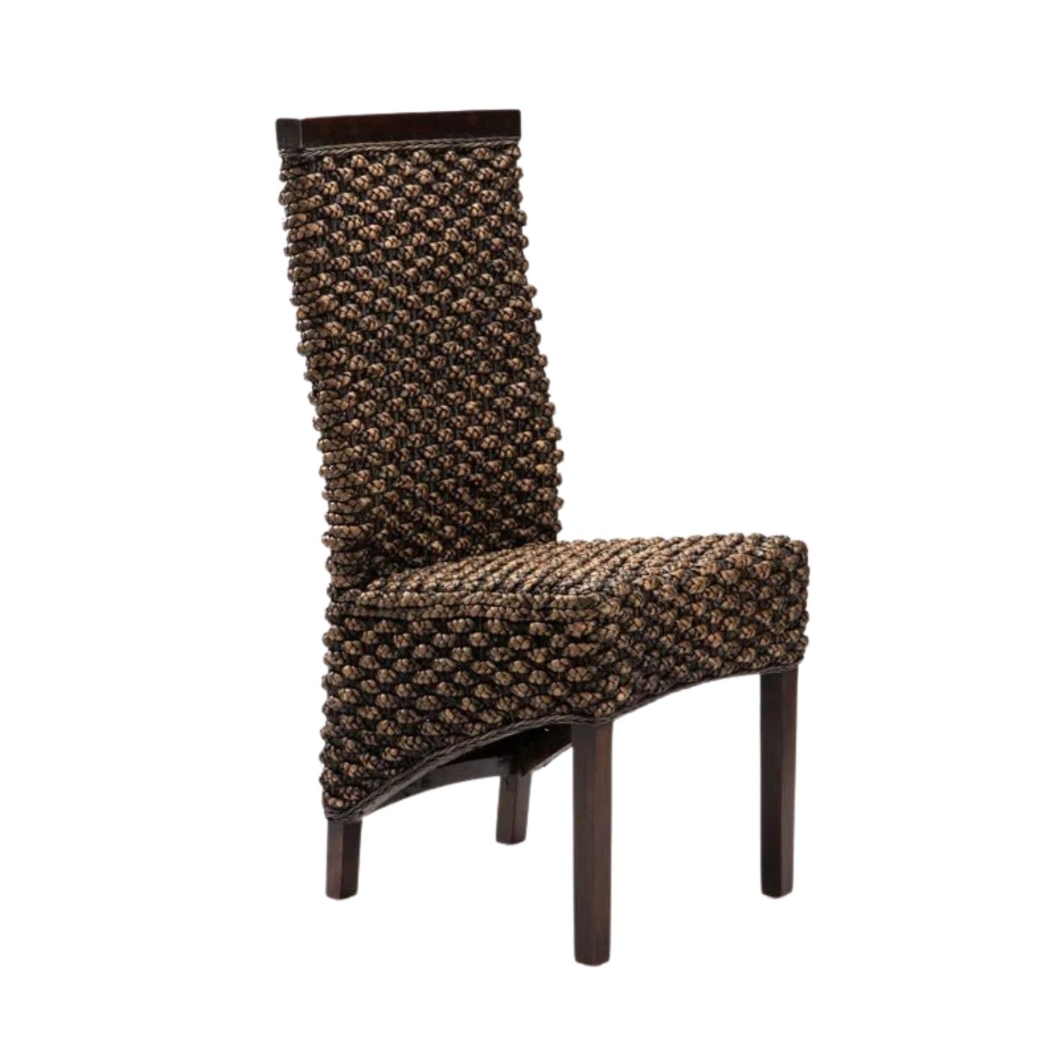Woven Water Hyacinth Dining Chair - Brown