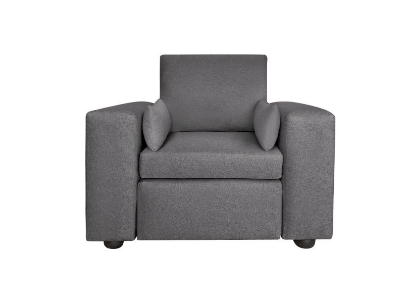 Couch in a Box 1 Seater Square Arm Sofa - Medium Grey