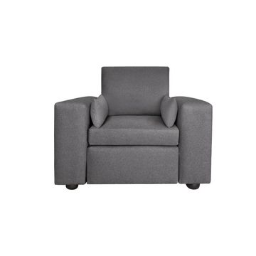Couch in a Box 1 Seater Square Arm Sofa - Medium Grey