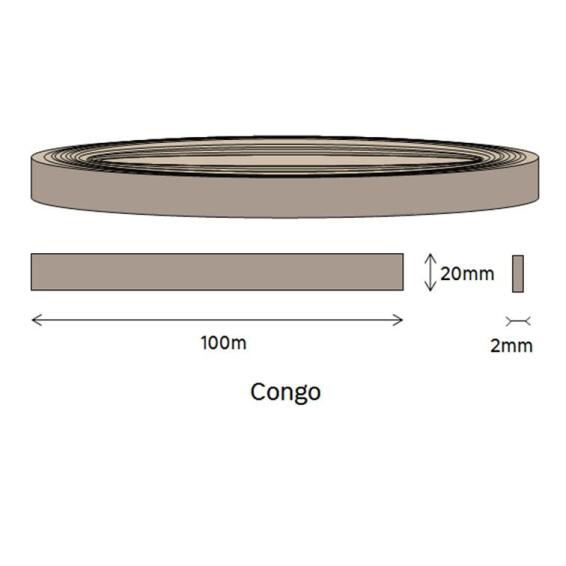 Edging PVC Roll Congo-2mm thick-w20mmxl100m