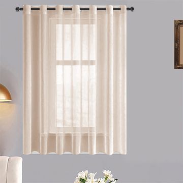 Matoc Designs Café Curtain - Mystic Voile - Taupe - Eyelet - Single Layer - 250cm W x 123cm H