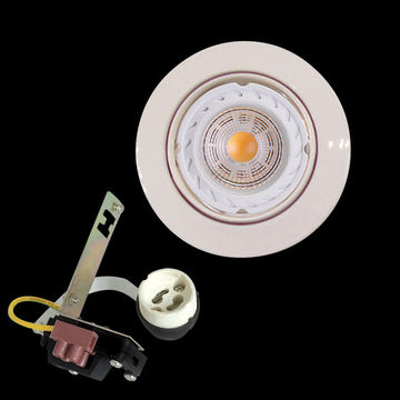 230v 10W GU10 Aluminium Bevelled White Tilt Downlight