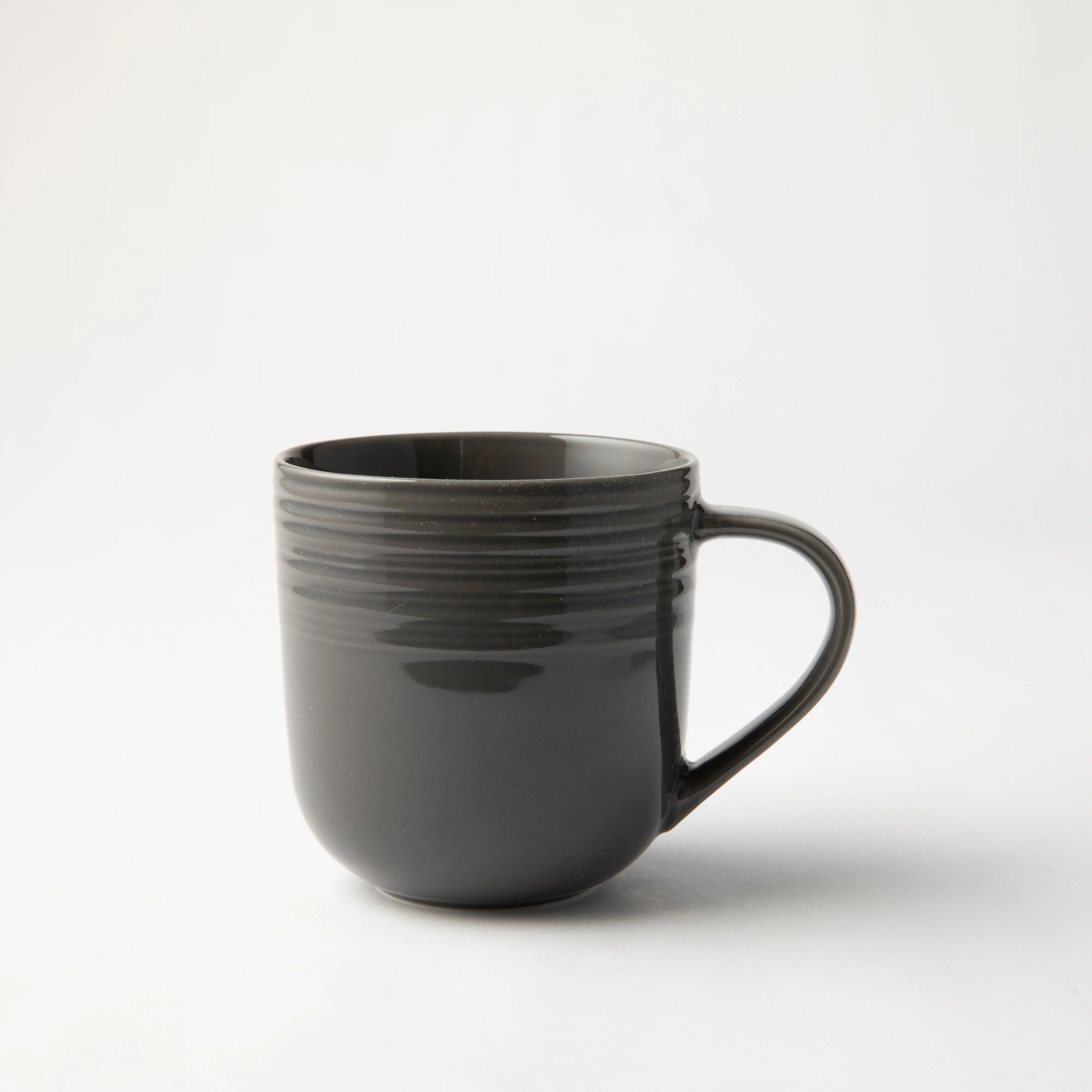 Jenna Clifford - Embossed Lines Dark Grey Coffee Mug Set of 4