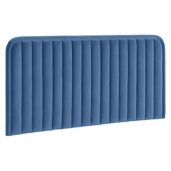 Bodina Channel Velvet Tufted Headboard King Indigo