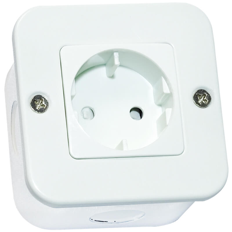 White Industrial Round 2-Pin Socket Outlet (VMC120WT) - Veti