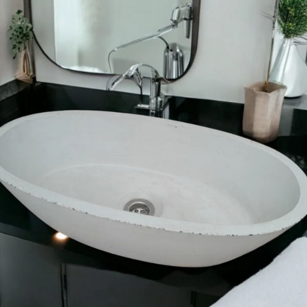Calypso Ivory Bespoke Concrete Basin 56x29.5x15cm