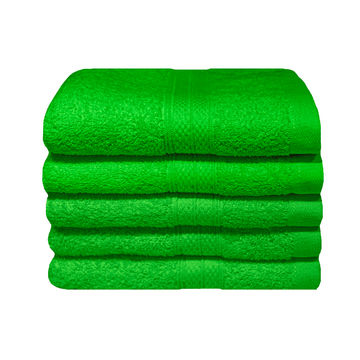 Bunty's Plush 450GSM 30x50cms Guest Towels-05 Pc Pack-Jasmine Green
