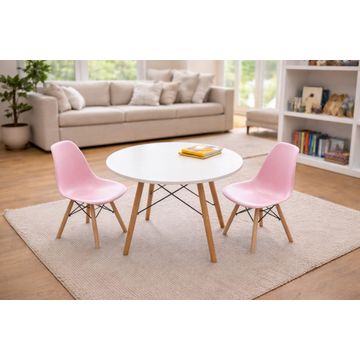 ASHER- Modern Kids Table & Chair 3pc Set – Light Pink