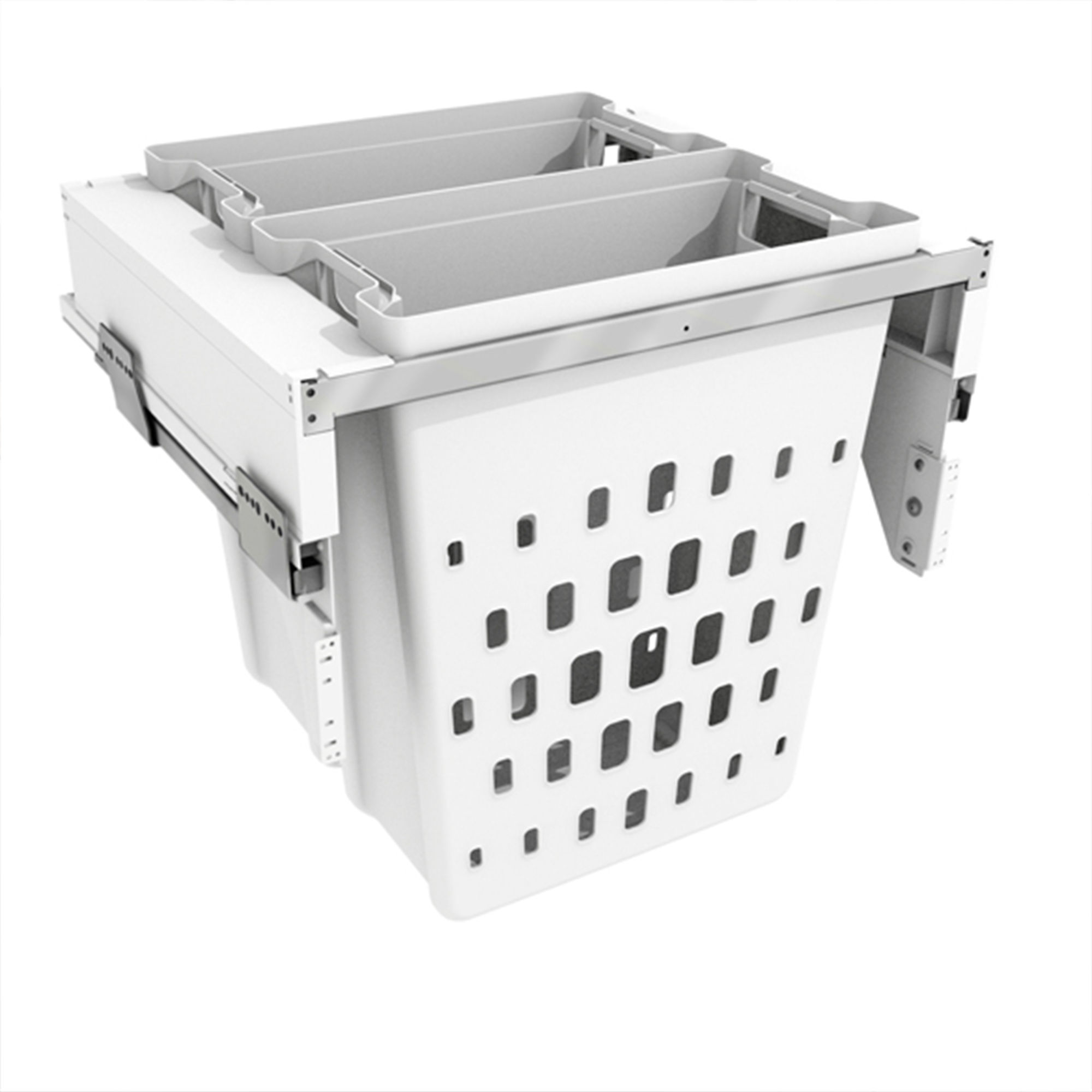 ROCO Pull Out Laundry Bin (600mm Base) White 80 Litre