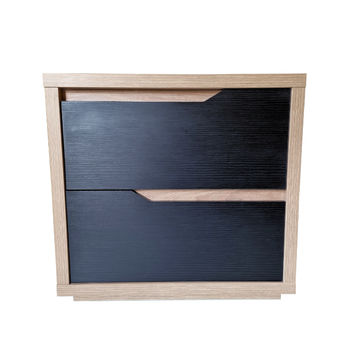 Trento Bedside Table - Sahara & Ebony