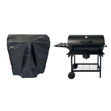 Outdoor Buddy Barrel Braai with Thermometer, Ash Catcher, Side Shelves, and Protective Cover