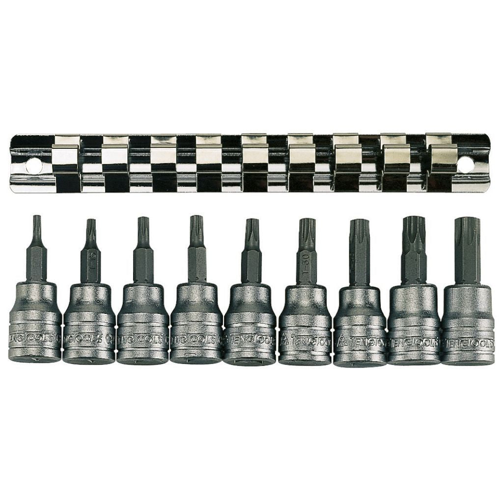 9PC 3/8inch Drive Clip/Tx Bit Socket Set