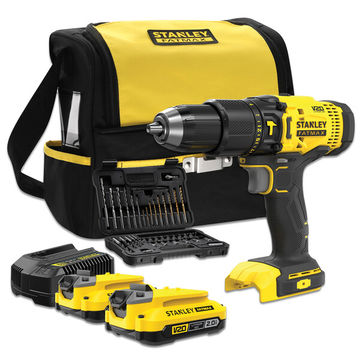 STANLEY FATMAX 18V Cordless Hammer Drill+50 Pcs Set +2 Batteries+ Bag | SFMCD711DSA-QW