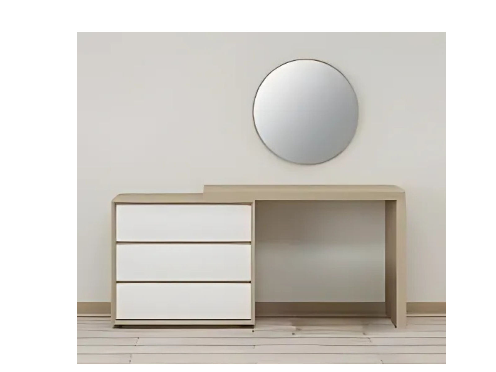 QandAHome-Cherry Dressing Table with Mirror
