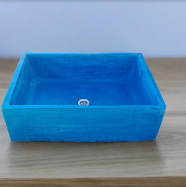Bespoke Blue Concrete Single Butler 65x45x20cm