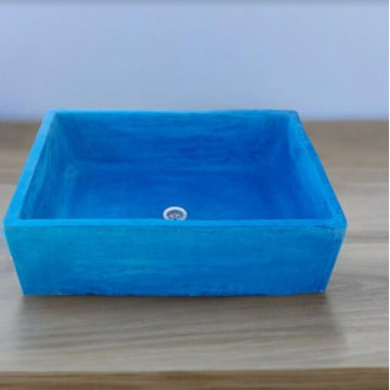 Bespoke Blue Concrete Single Butler 65x45x20cm