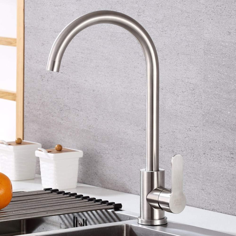 Stainless Steel Swivel Spout Sink Fauce - SILVER
