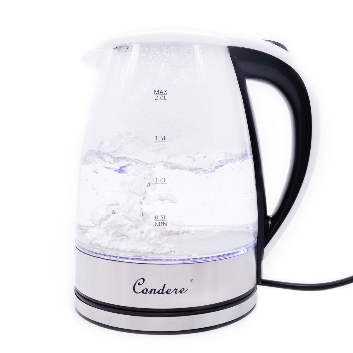 Cordless Electric Glass Kettle 2 Litre - White