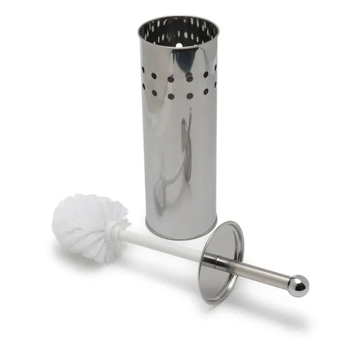 Woodly Toilet Brush Holder Set, Stainless Steel