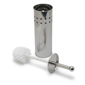 Woodly Toilet Brush Holder Set, Stainless Steel