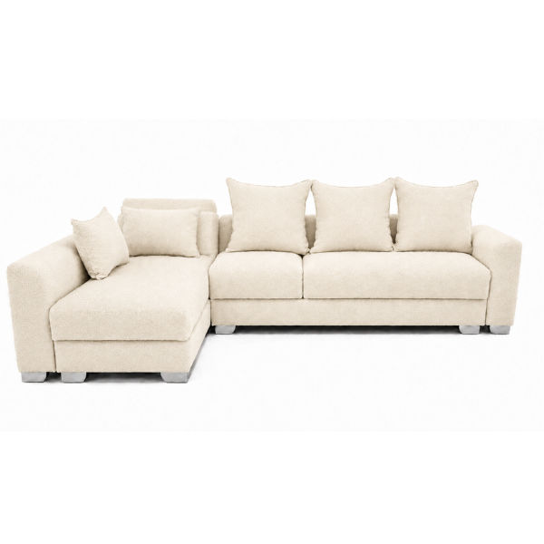 Remy L Shape Corner Sofa-Chenille Fabric White