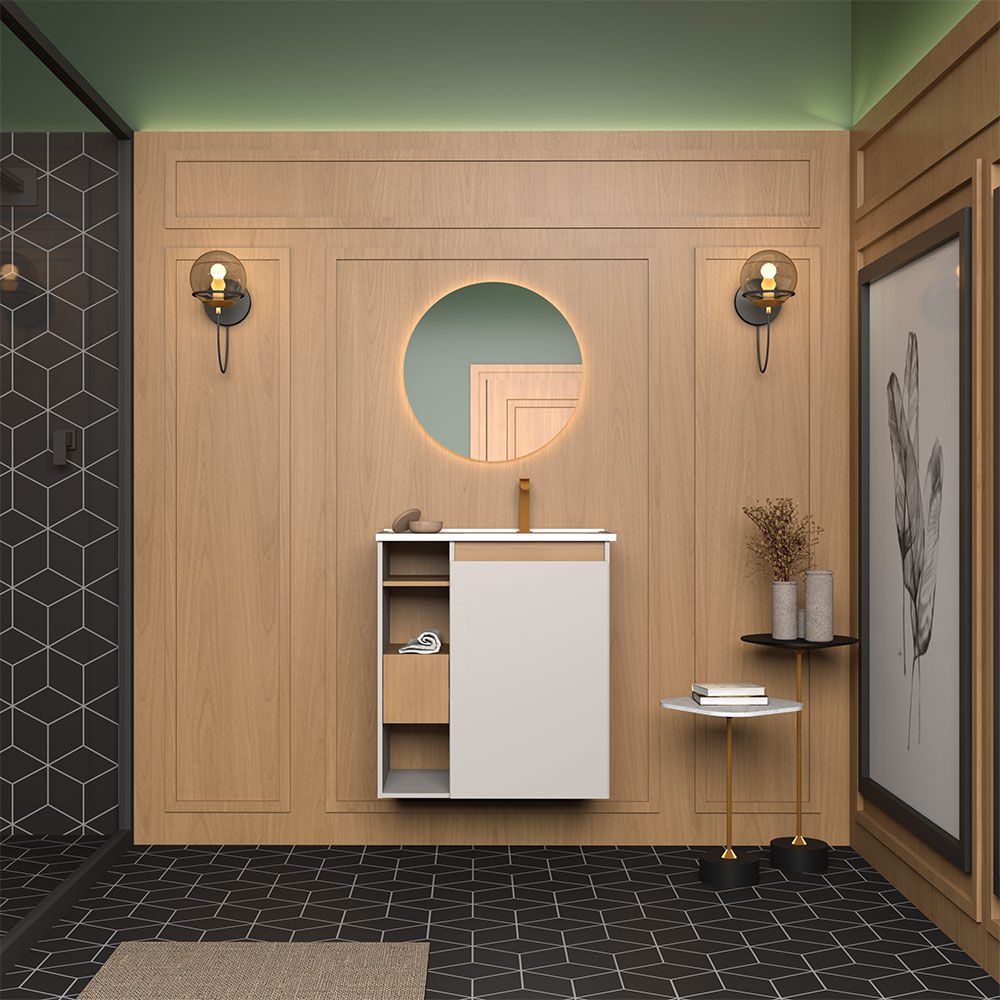 Lotus 60 Wooden Bathroom Vanity Wall Mount-Nude