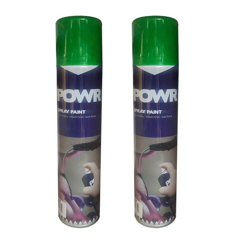 POWR Spray Paint Metal Green 300ml ( 2 Pack )