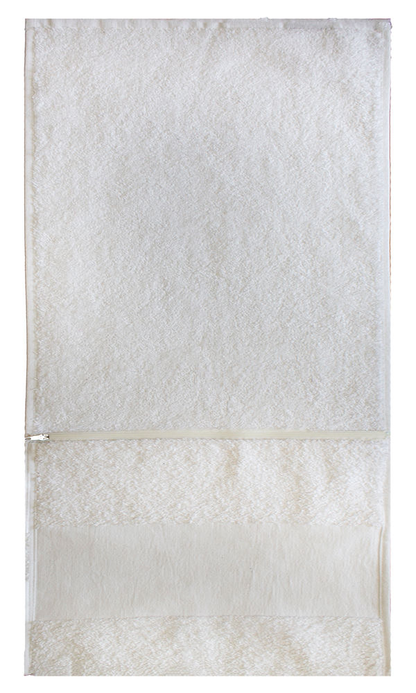 Bunty's Plush Gym Towel 450 GSM with Zip Pocket - Optical White (01 Pc Pack)