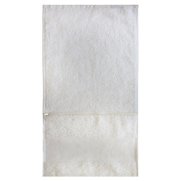 Bunty's Plush Gym Towel 450 GSM with Zip Pocket - Optical White (01 Pc Pack)
