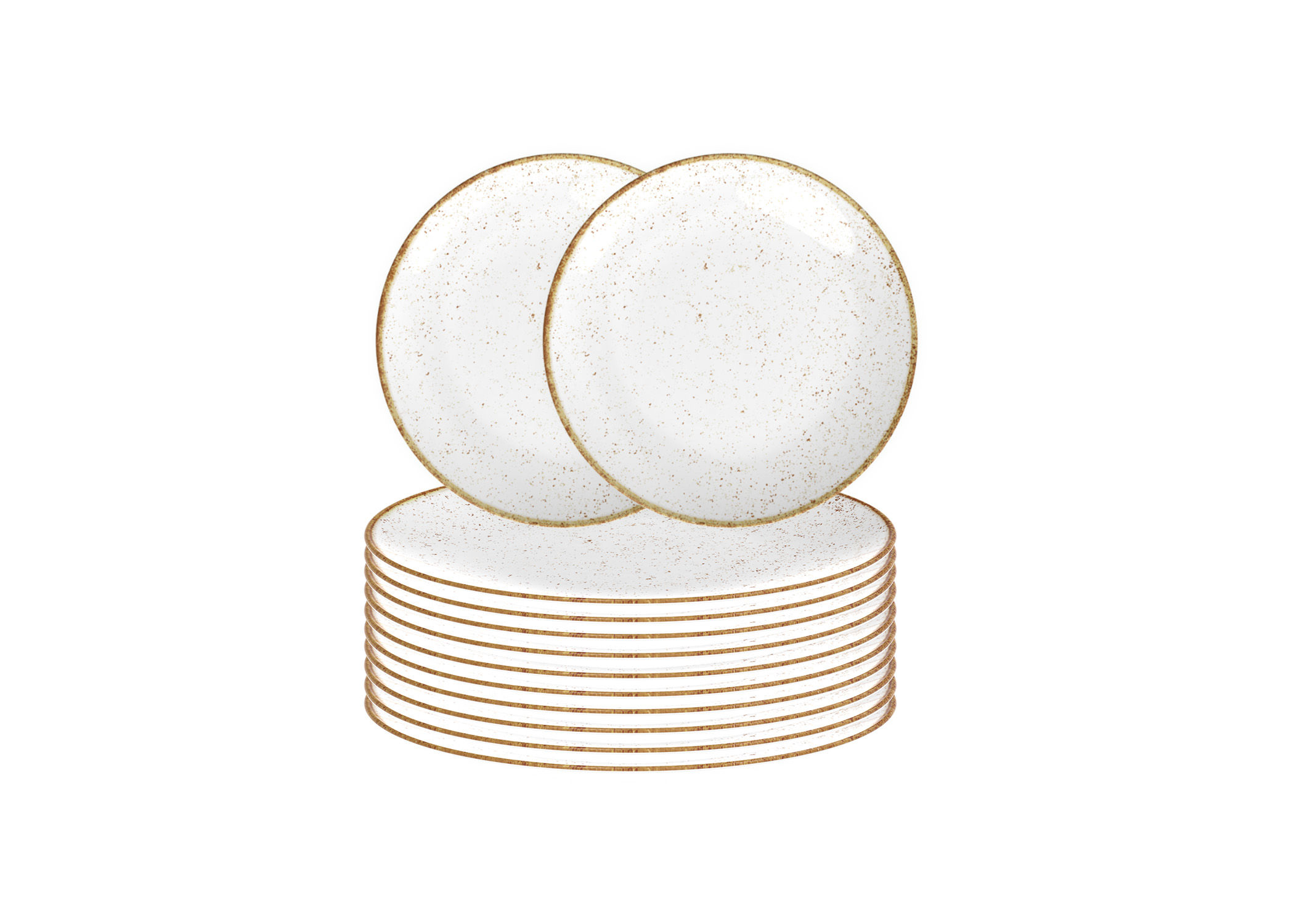 Tramontina 28cm Rustic Brown Porcelain Dinner Plates- Set of 12