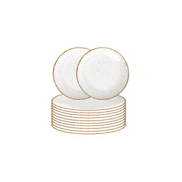 Tramontina 28cm Rustic Brown Porcelain Dinner Plates- Set of 12