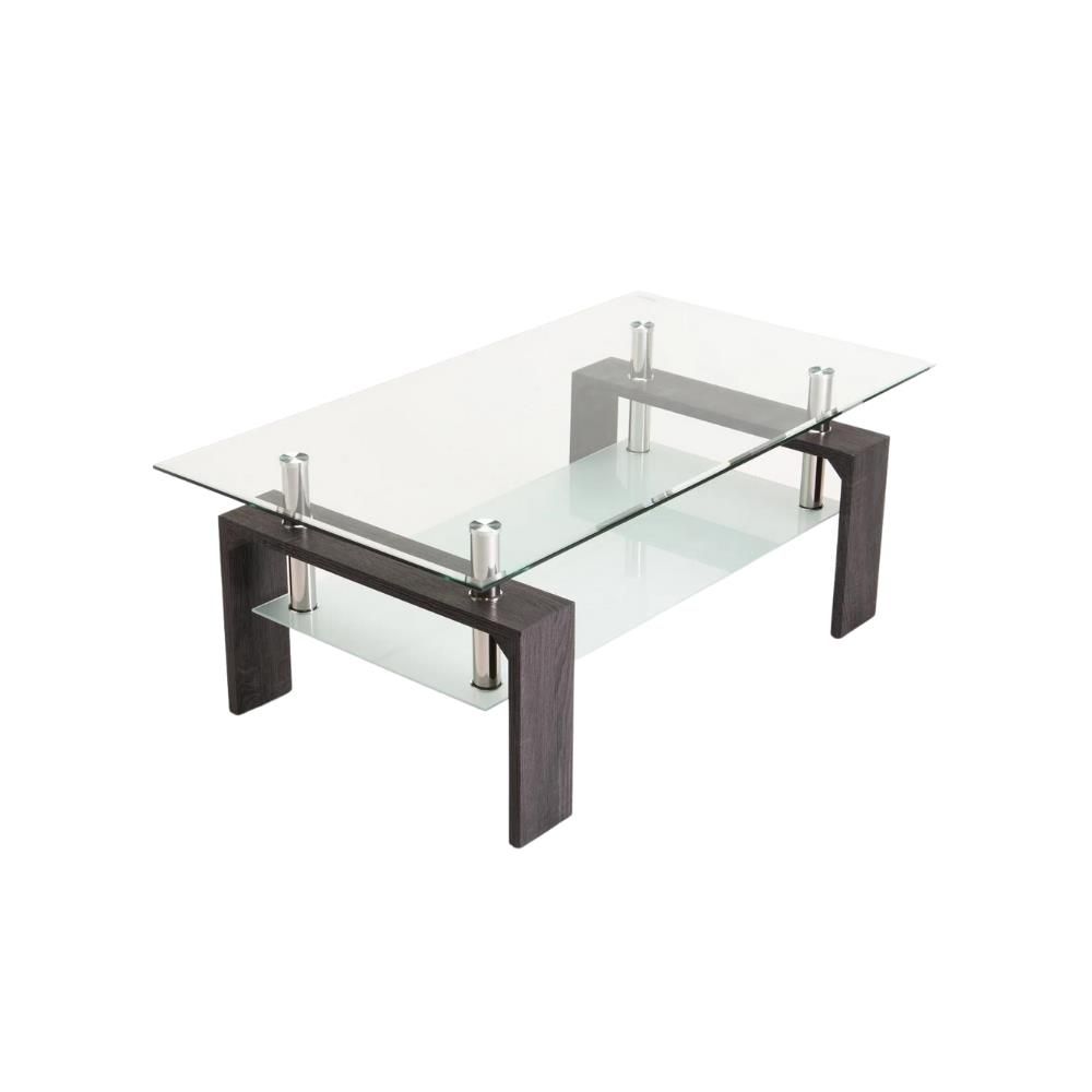 Lala 110x60cm Glass Coffee Table - Grey