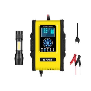 12v12a/ 24v Pulse Repair Battery Charger Yellow and Torch