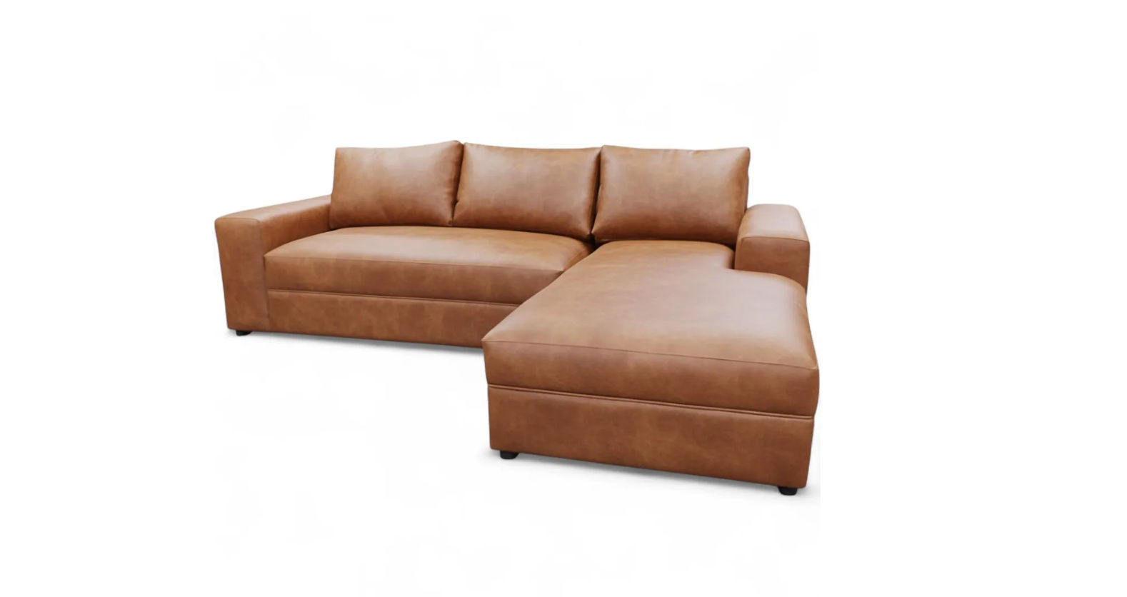 Chamberlin Leather Couch Windsor Tan Left SIDED