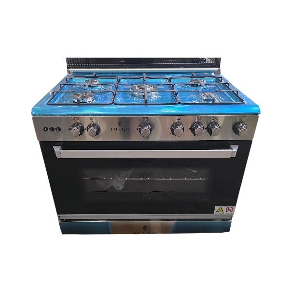 FUEGO GAS STOVE 5 PLATE & OVEN SILVER