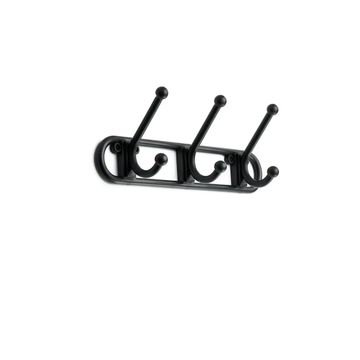 Coat Hook Rack, 3 Hook, Black (3 pack) BY WOODLY