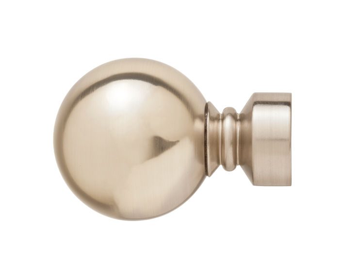 25 mm Steel Solid Ball Finial Brushed Silver